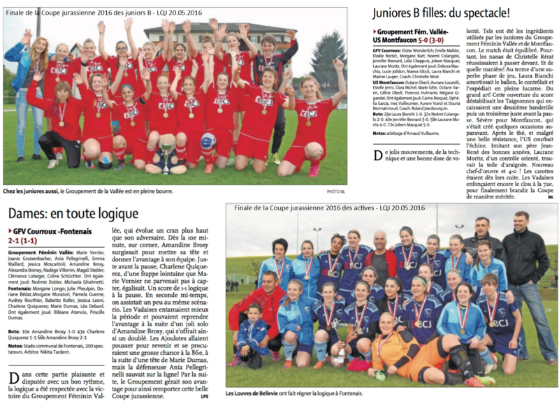                                                     LES TROIS EQUIPES DU GROUPEMENT FEMININ VALLEE (GFV) SONT INSCRITES SOUS COURROUX<br>